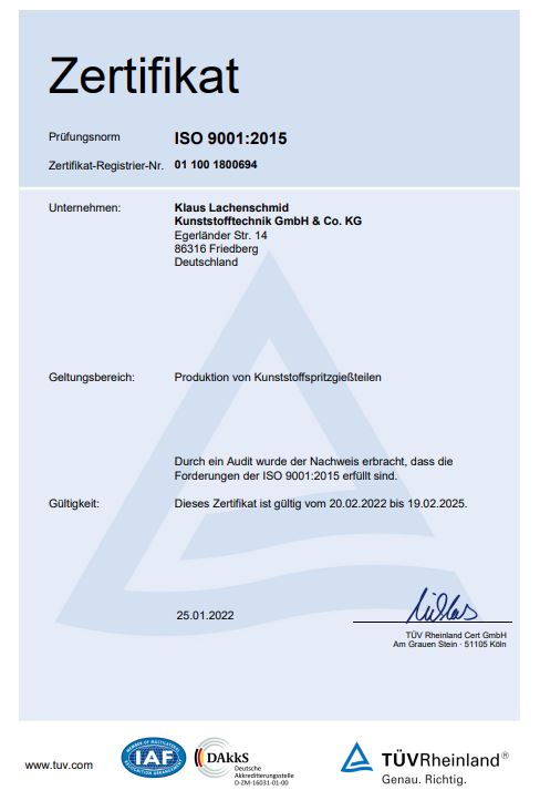 Zertifikat ISO 9001-2015-DE